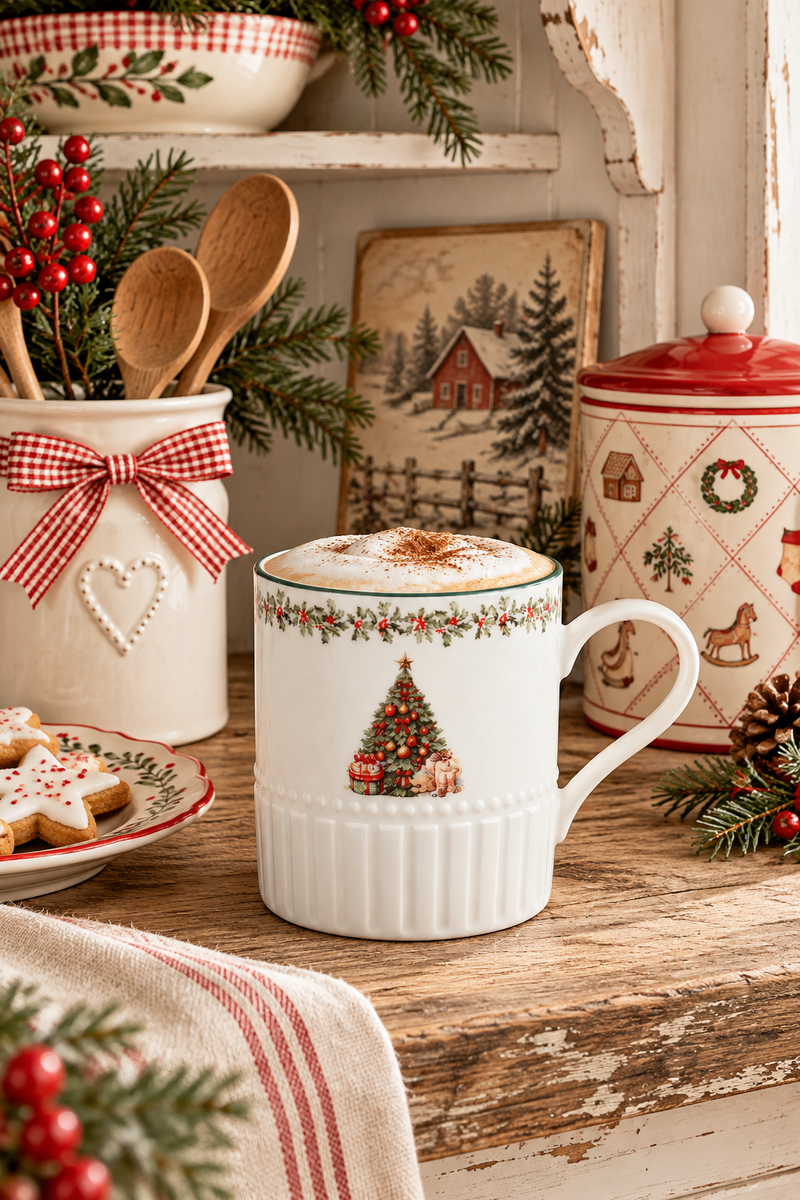 Tazza in Porcellana con Albero di Natale Timeless Winter 400 ml – Isabelle Rose