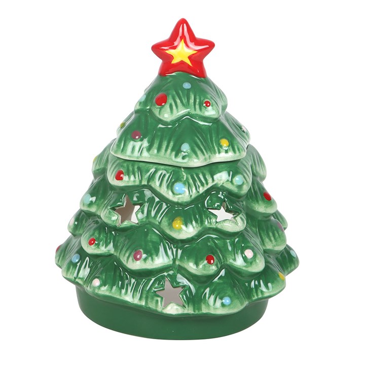 Bruciatore per Oli e Cere Albero di Natale Nostalgico H 16 cm