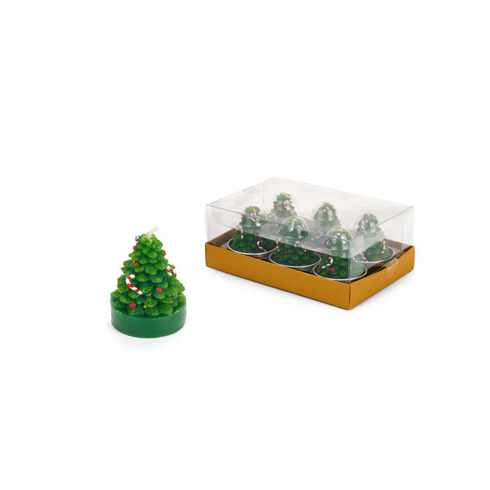 Set 6 Candele Natalizie Albero di Natale Candy Cane – Nuvole di Stoffa