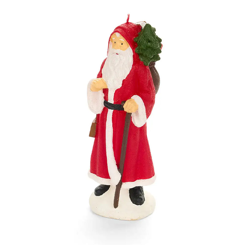 Candela Natalizia Babbo Natale con Bastone 17,5 cm – Nuvole di Stoffa