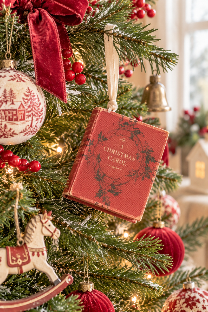 Decorazione Natalizia Libro “A Christmas Carol” da Appendere H 10 cm