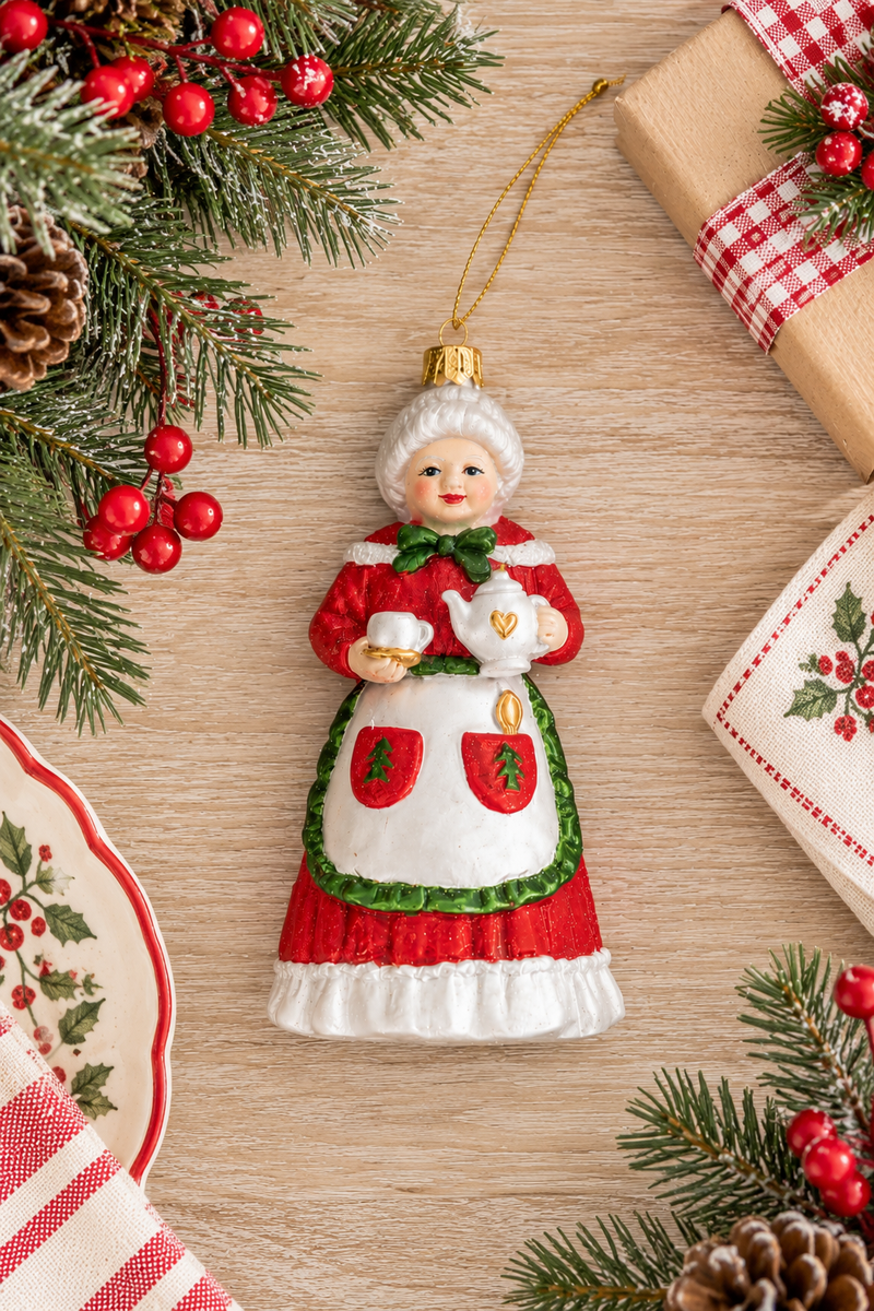 Decorazione Natalizia Mrs Claus da Appendere H 10,2 cm