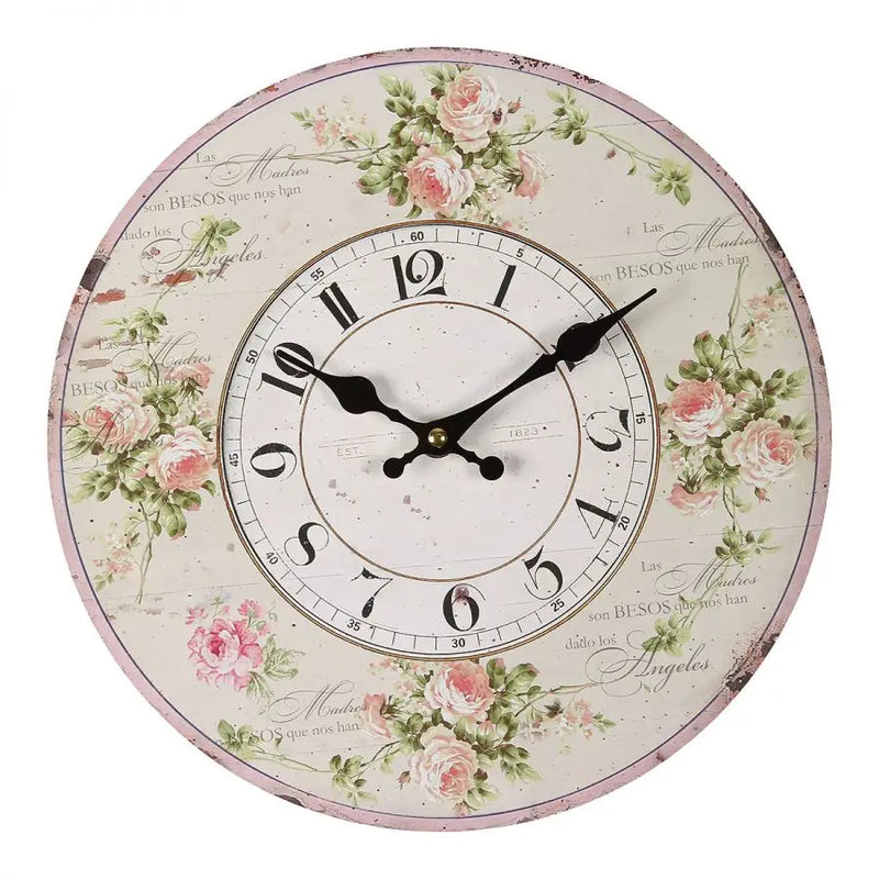 Orologio da Parete con Rose Pastello 28 cm