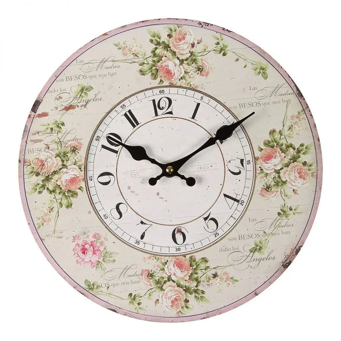 Orologio da Parete con Rose Pastello 28 cm