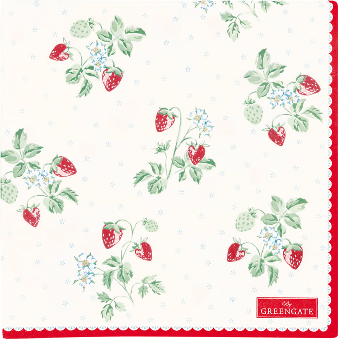 Tovaglioli carta GreenGate Berry White 33x33 cm – 20 pz