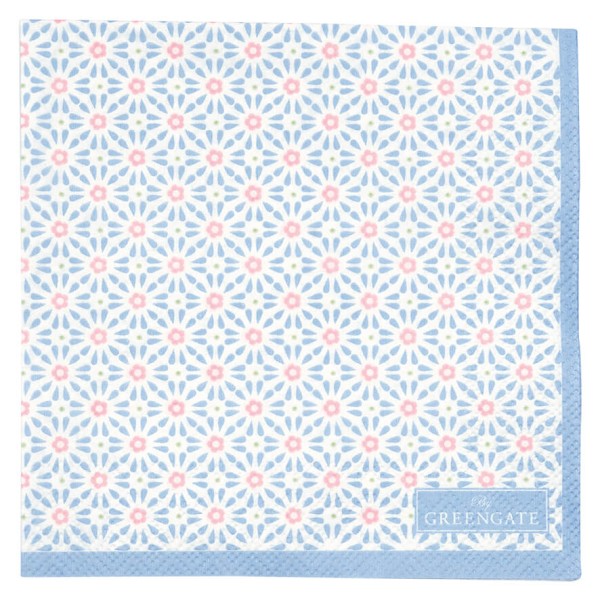 Paper Napkin "Suzette" - Set of 20 (Pale Blue)