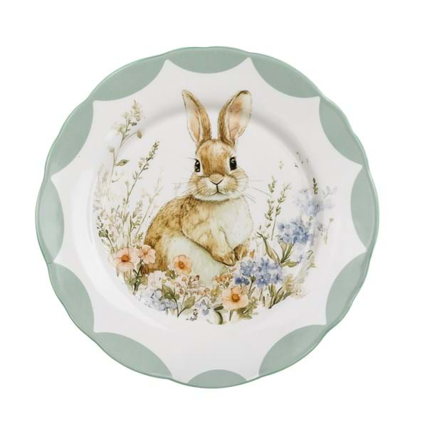 Piatto in Ceramica con Coniglio 21 cm – Vicky Collection Blanc Mariclò
