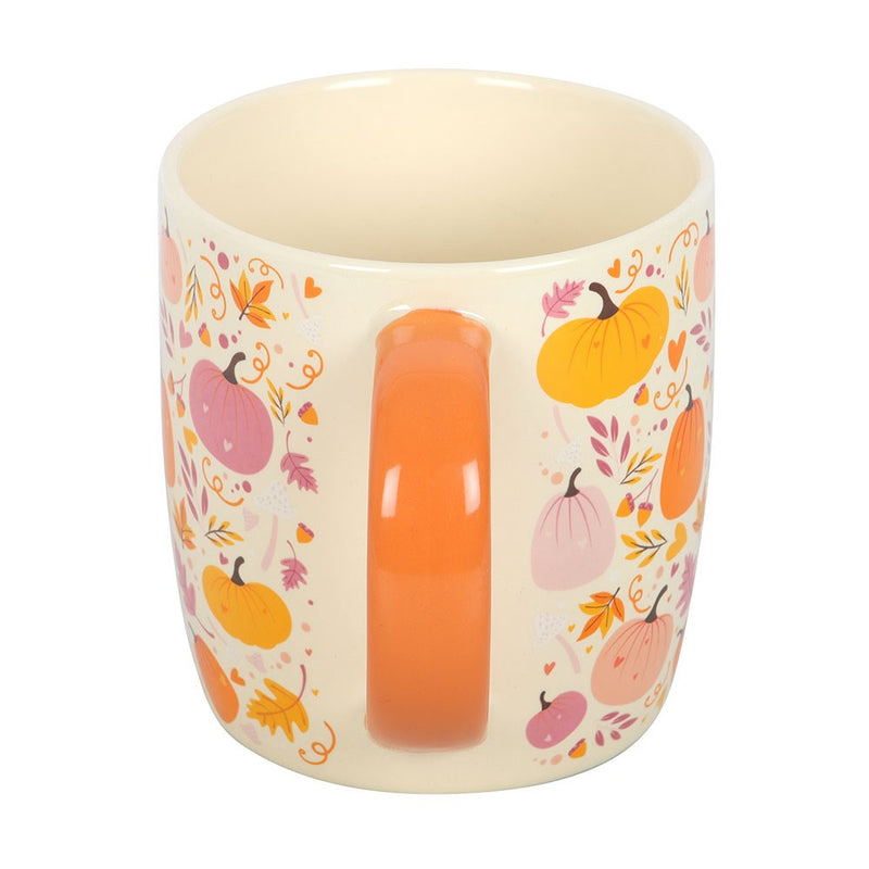 Tazza con Zucche Rosa e Arancio in Ceramica