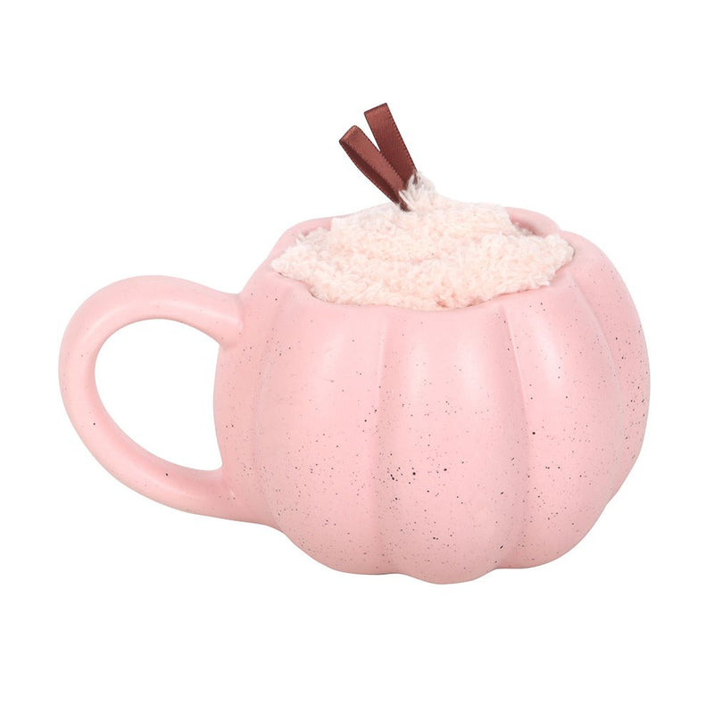 Tazza Zucca Rosa con Calzini Cozy