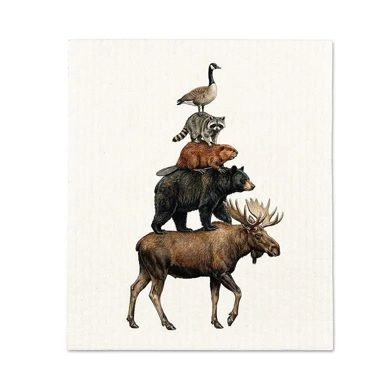 Panno Svedese Animali del Bosco 19x17 cm