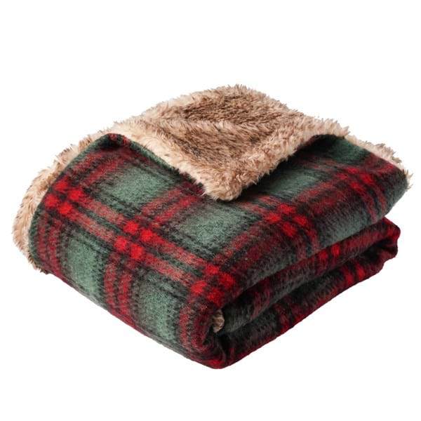 Plaid Tartan avec Fourrure 690 G/m² Montana -Blanc Mariclò