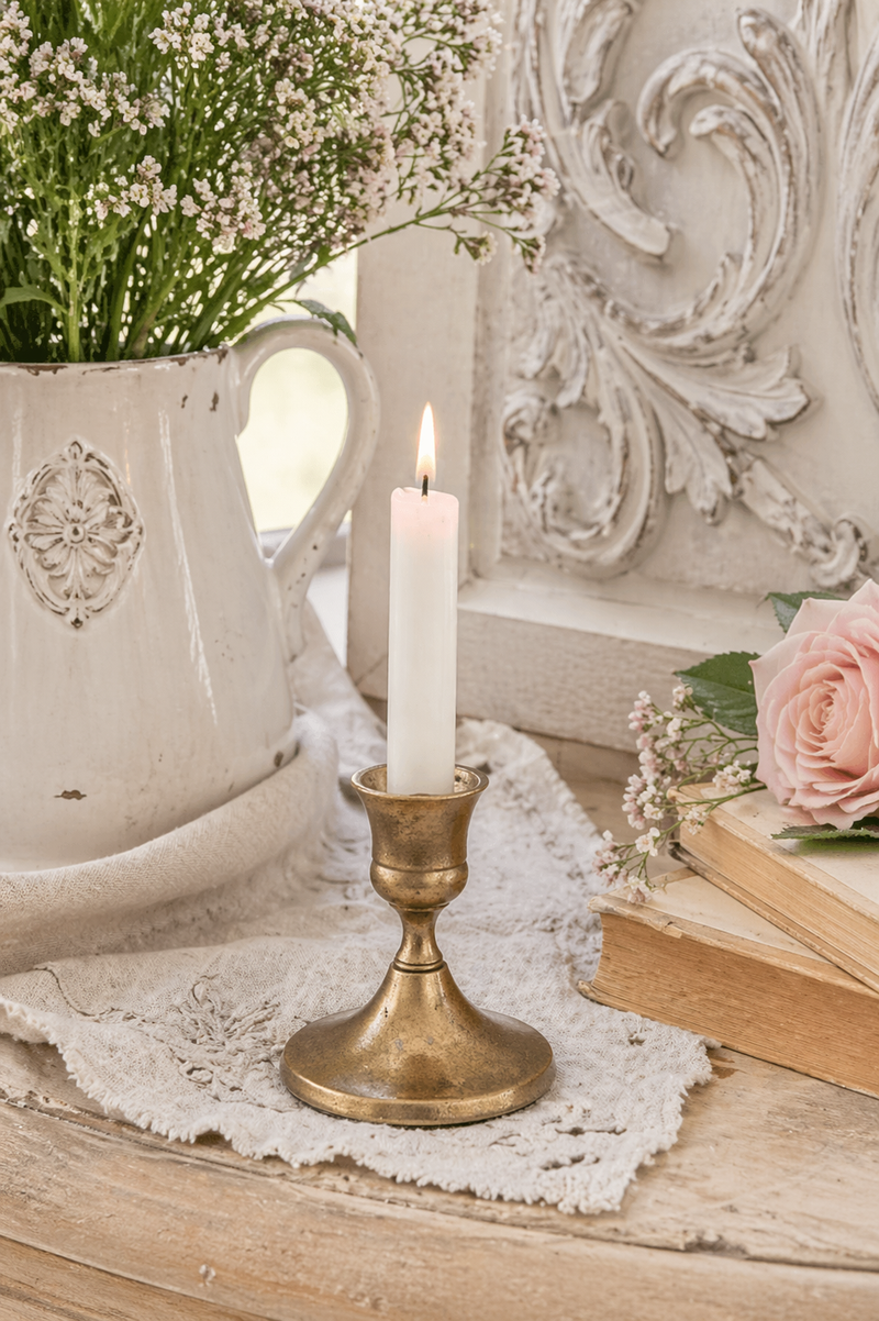 Portacandela oro anticato Blanc Mariclò 7 cm