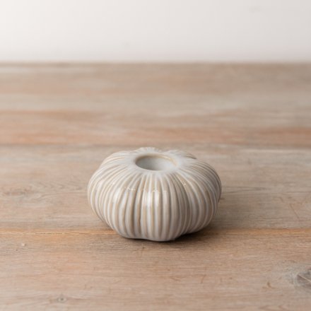 Pumpkin shaped ceramic candle holder 