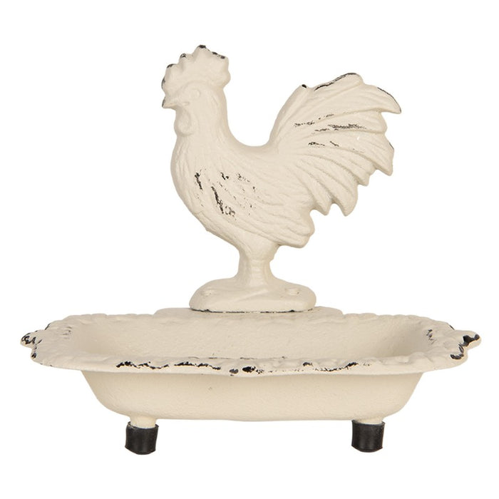 Portasapone Clayre & Eef 16x12x14 cm Beige con Gallo