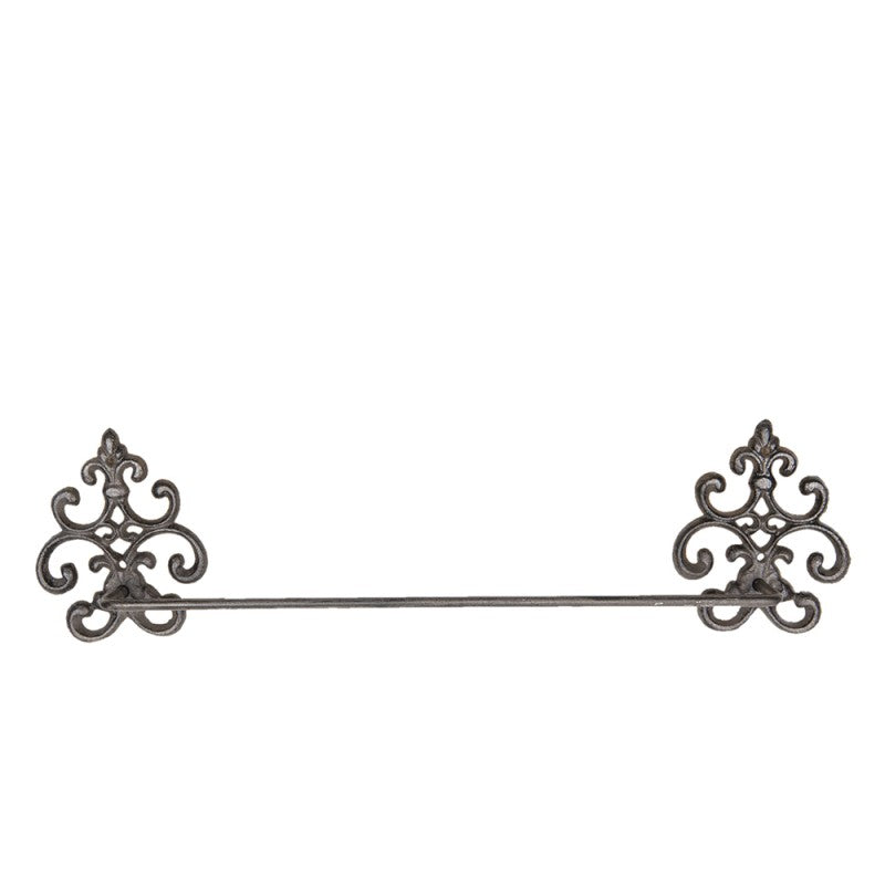 Portasciugamani da Parete 58x15 cm in Ferro Marrone Stile Country | Clayre & Eef