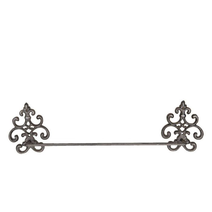 Portasciugamani da Parete 58x15 cm in Ferro Marrone Stile Country | Clayre & Eef