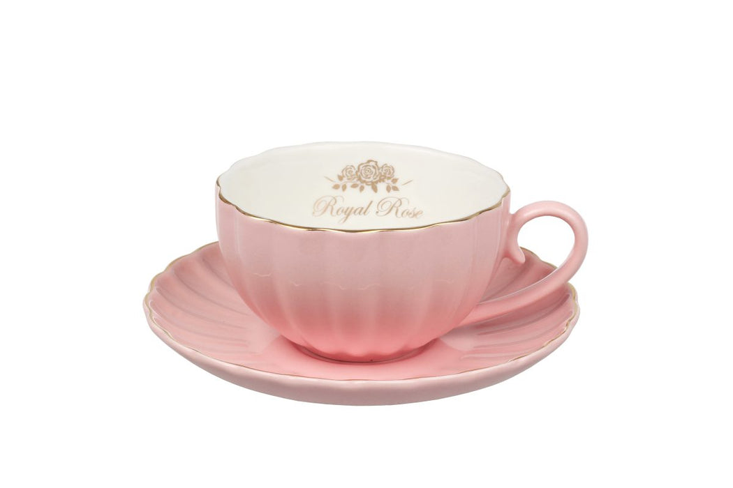 Tazza con piattino Royal Rose rosa -Isabelle Rose 