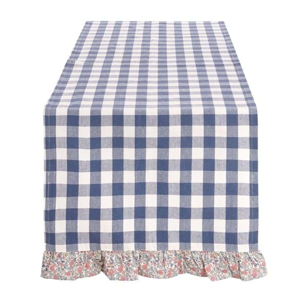 Runner Tavola a Quadretti 45x150 cm con Gala – Blanc Mariclò Linda Collection