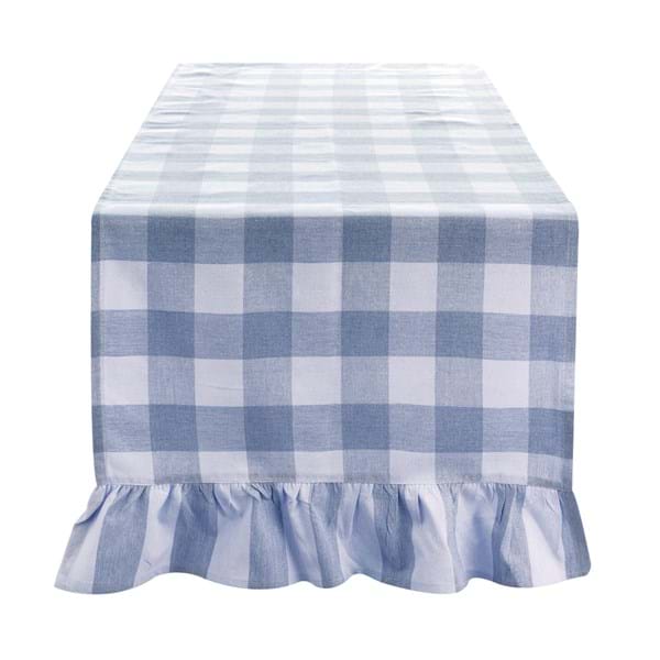 Runner Azzurro 50x160 cm in Cotone Bolgheri– Blanc Mariclò