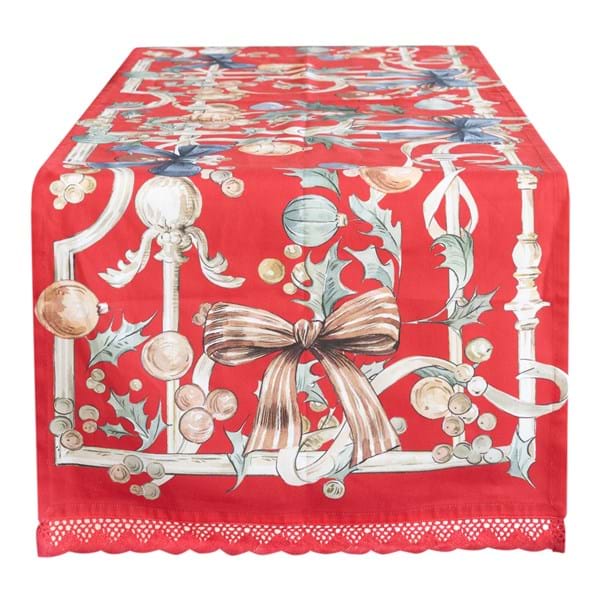 Runner con pizzo Natalizio Intrecci di Sogno Blanc Mariclò