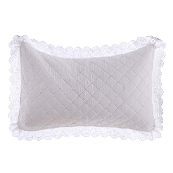 Set 2 Copriguanciali Bianchi 50x80 cm in Microfibra con Pizzo – Blanc Mariclò