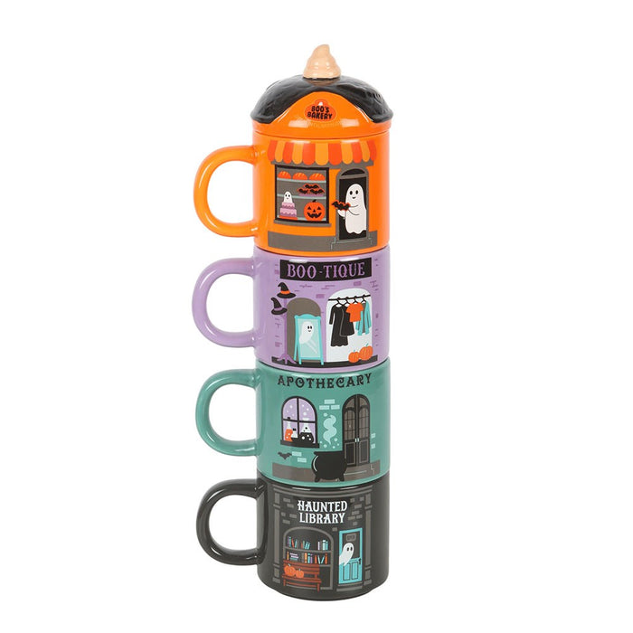 Set di 4 Tazze Impilabili Halloween "Spooky Street"