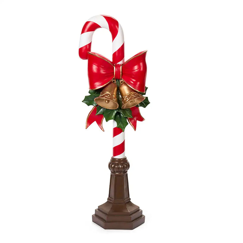 Candy Cane Natalizio Gigante con Fiocco e Campane 92,5 cm – Nuvole di Stoffa