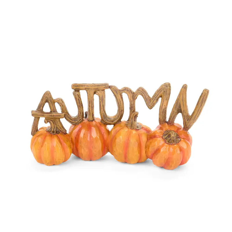Decorazione con zucche autunnali in resina 20 cm