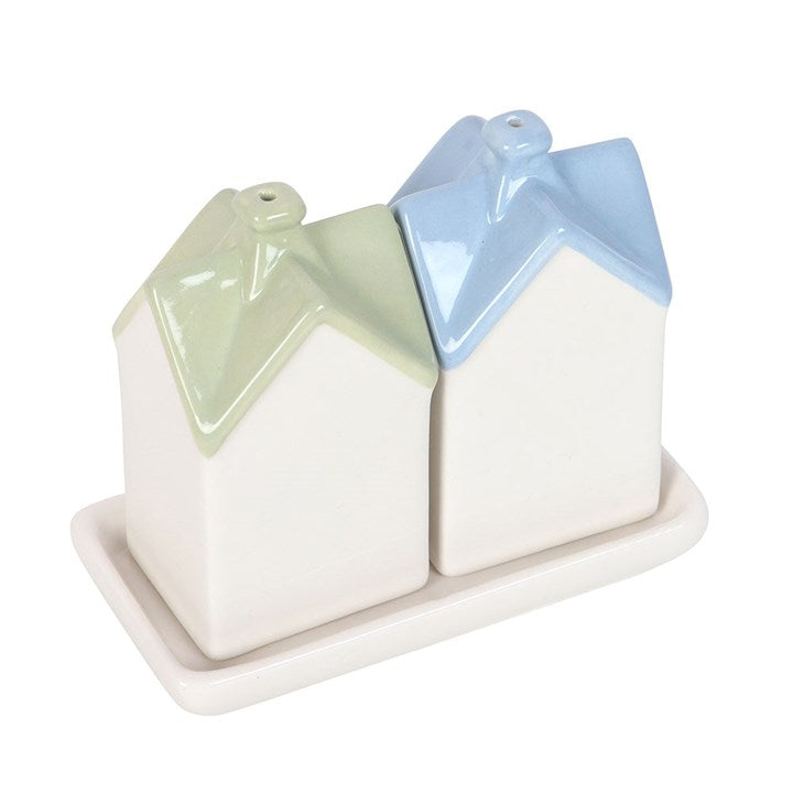 Set Sale e Pepe in Ceramica a Forma di Casette