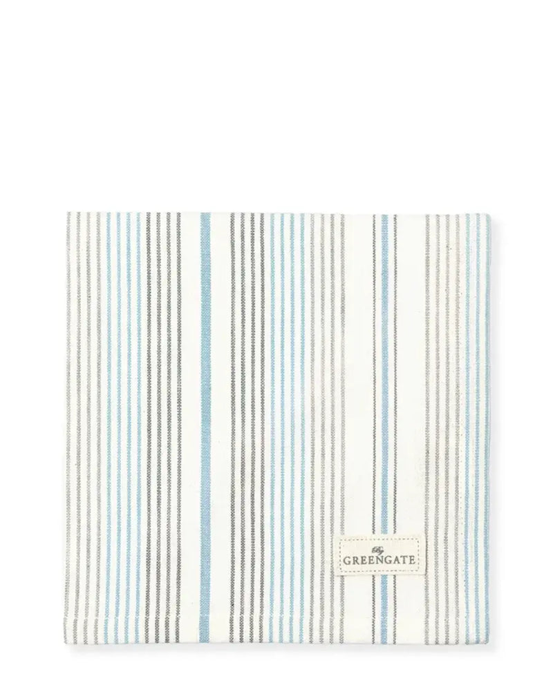Tovagliolo in cotone a righe blu e bianco 40 x40 cm - Divia pale blue - Arredo Casa da Sogno