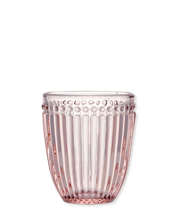 Bicchiere in vetro rigato rosa set di 6 - Arredo Casa da Sogno