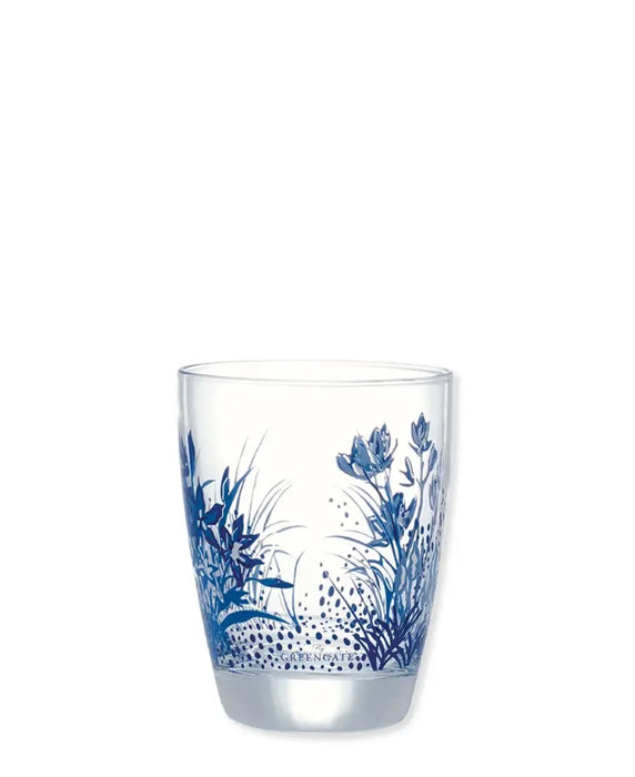 Set di 6 bicchieri in vetro con stampa floreale blu -Kristel blue