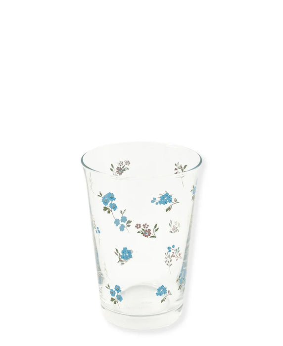 Set di 6 bicchieri in vetro con fiorellini blu - Christina white