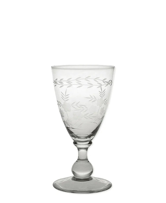 Bicchiere in vetro per il vino con motivo floreale