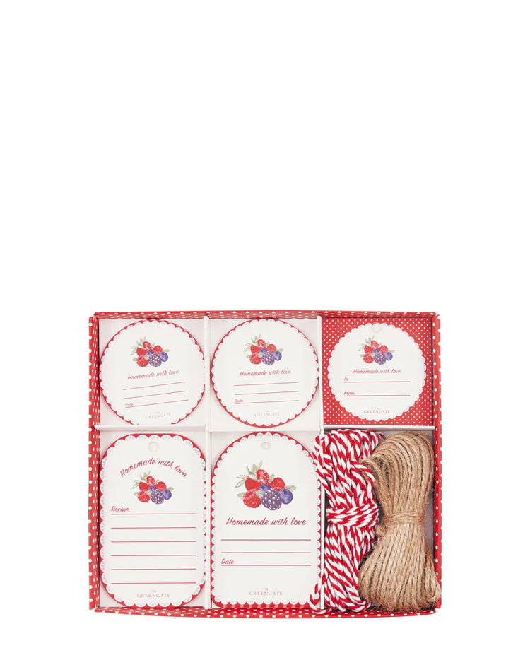 Scatola Tag Marmellate Berry GreenGate con Spago
