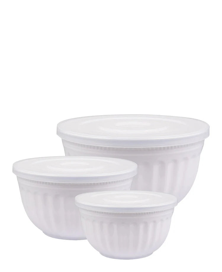 Set di 3 ciotole con coperchio - White