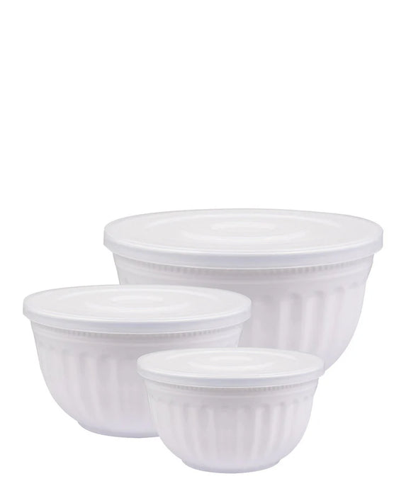 Set di 3 ciotole con coperchio - White