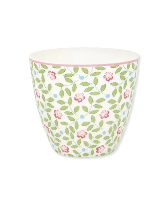 Tazza per il latte in ceramica con motivo floreale -Lotta