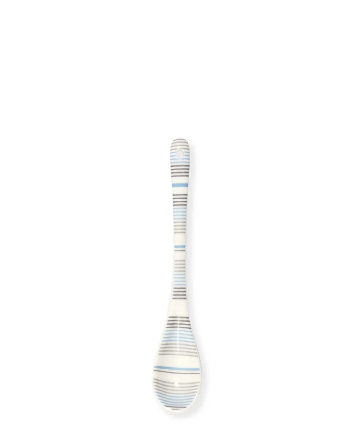 Cucchiaino in ceramica a righe azzurro - Arredo Casa da Sogno