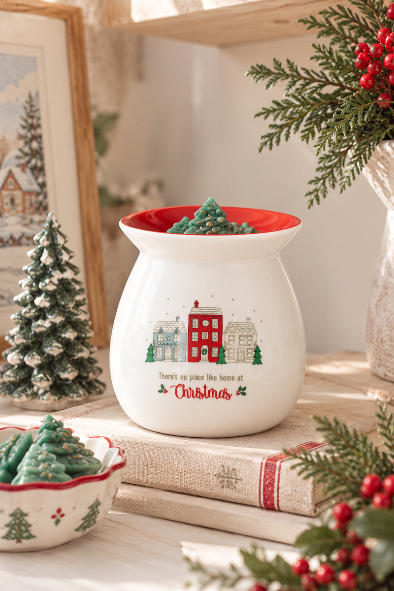 Set Regalo Bruciatore Natalizio “No Place Like Home” con Cera Profumata