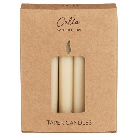 Scatola con 12 candele coniche beige -Ib laursen