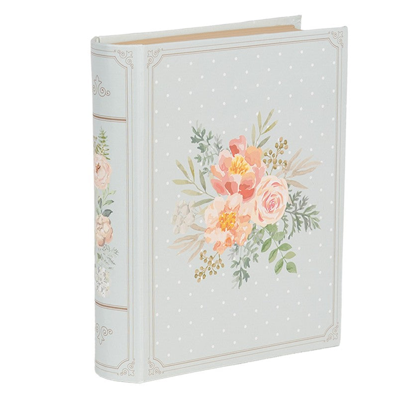 Scatola Libro Decorativa Clayre & Eef 17x14x5 cm Blu Floreale