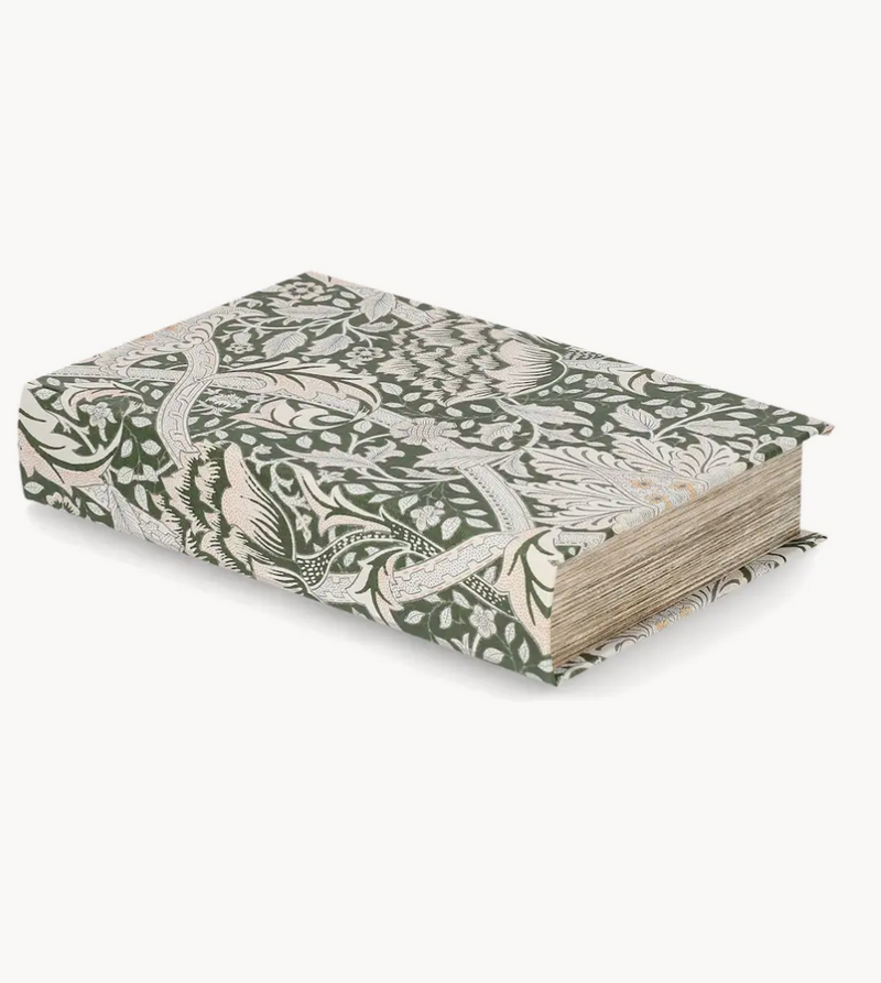 Scatola Libro Decorativa Floreale Verde 16x24 cm