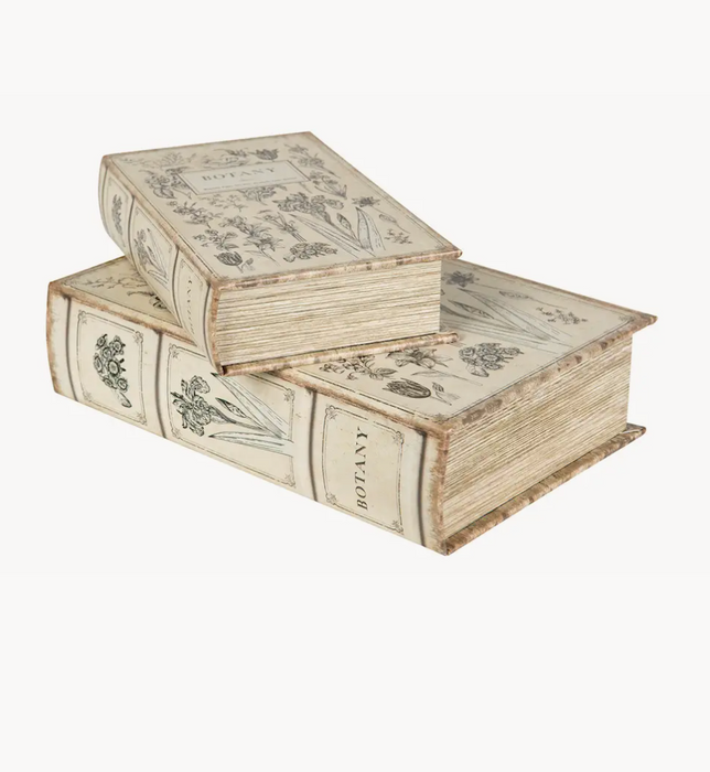 Set 2 Scatole Libro Decorative Botaniche