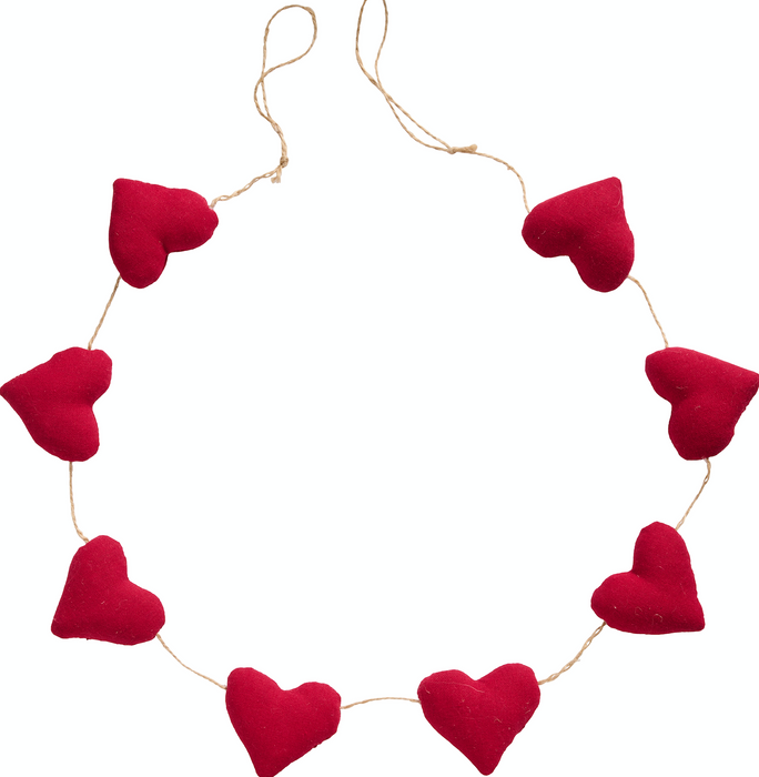 Ghirlanda con cuori rossi in tessuto IB Laursen