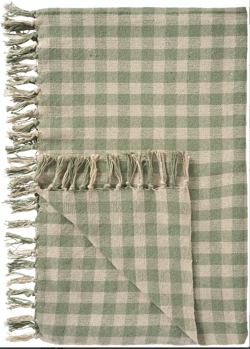 Coperta a quadri verde polvere Ib Laursen