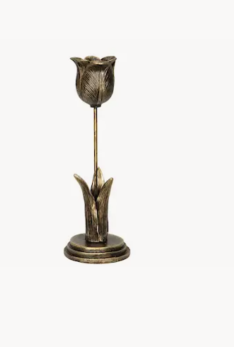 Candelabro Tulipano Antichizzato in Poliresina
