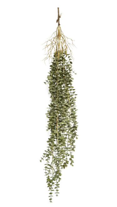 Ramo di eucalipto artificiale cadente verde H105 cm