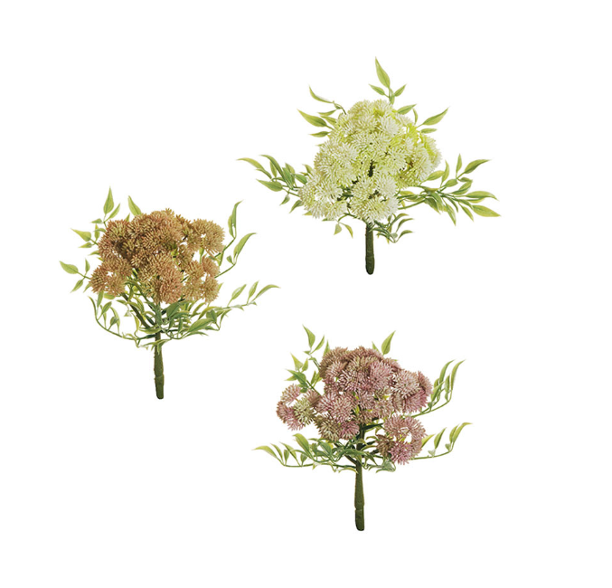 Mazzetto mini sedum artificiale H23 cm – colori assortiti