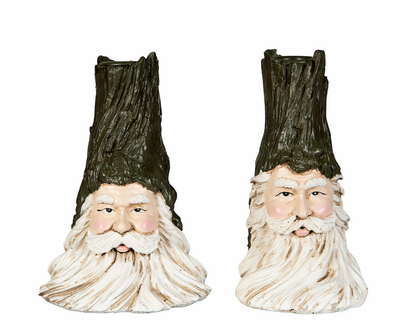 Portacandela natalizio Babbo Natale verde H14 cm – assortito